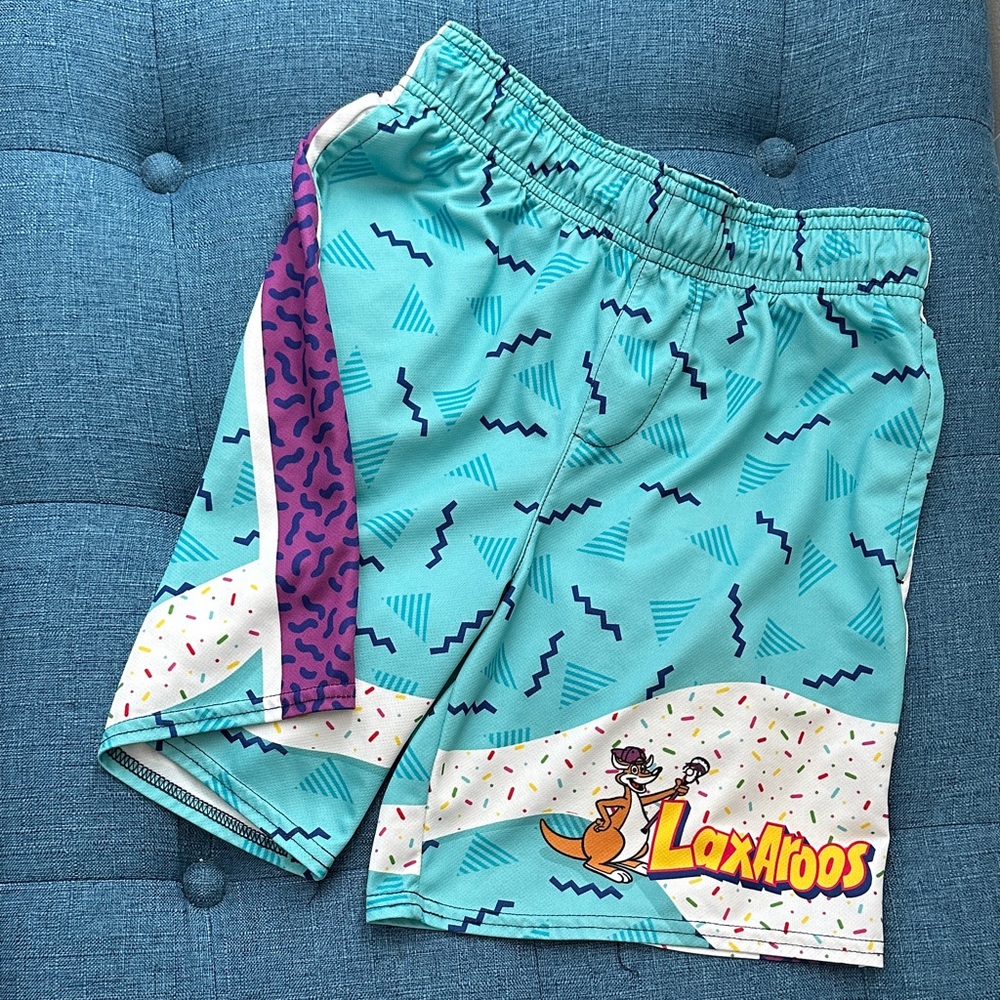 Boys' Teal LaxAroos Graphic Athletic Shorts